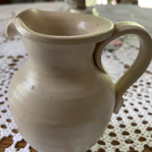Small Pottery Blue Leafed Pitcher - Picture 5 of 5